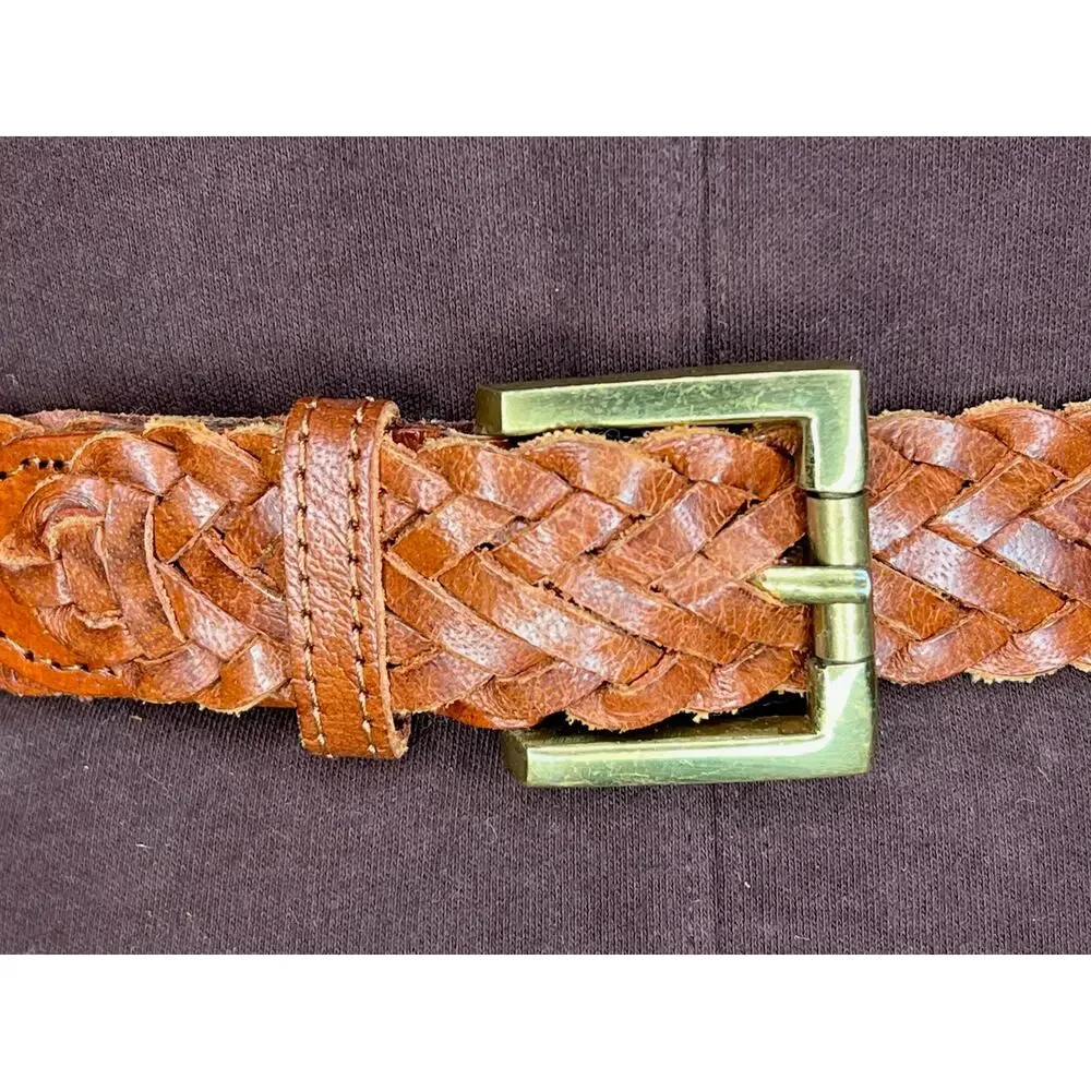 Split leather belt brown size small
